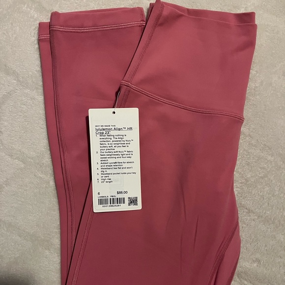 lululemon athletica Pants - Lululemon Align HR Crop 23” in Pink Blossom